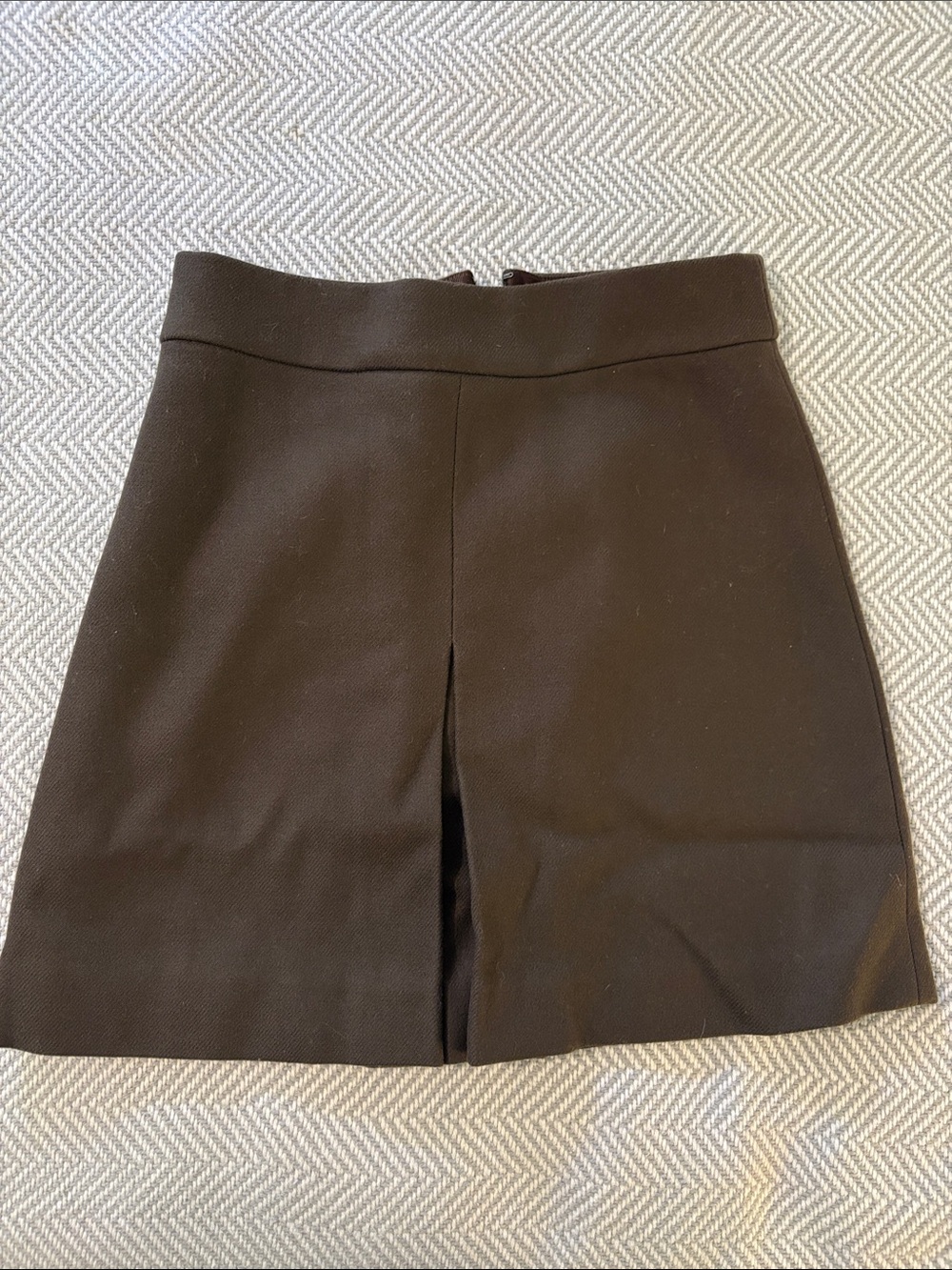 J. Crew Brown Mini Skirt with Center Front Slit